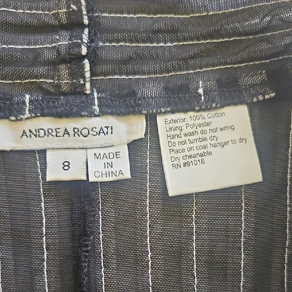 Andrea Roseti Black and White Patterned Top and Jacket Set - Picture 4 of 12